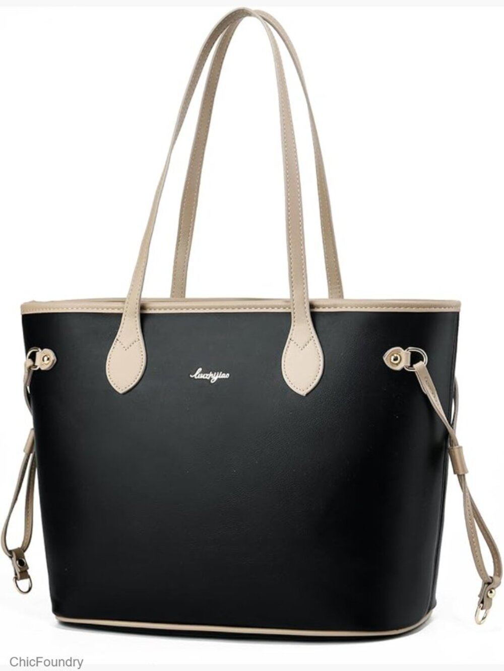 Large Tote Bag Satchel Purse for Office Work Shoulder Handbag Polyurethane